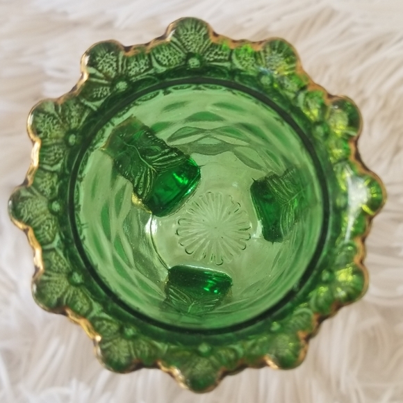 Antique EAPG Emerald Green Gold Gilded Toothpick Holder - Picture 7 of 8